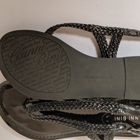 COPY - GIANNI BINI BLACK BRAIDED STRAP SANDALS SI… - Picture 4 of 4